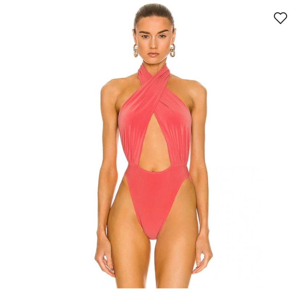 Cross halter swim size S norma Kamali Blush